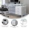 Flash Furniture Computer Desk Computer Desk w/3 Drawer Pedestal, Wht, 25-1/2" to 33" D X 29-3/4" H, 55" W X NAN-WK-017-GG - alternate 7